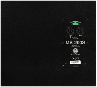 Задняя панель сабвуфера MS-200S