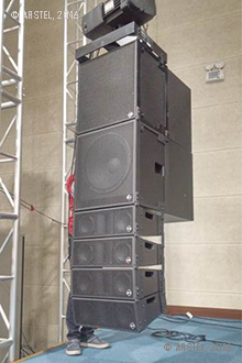 NLA-5 RACK с усилителями собран в составе ЛМ (над сабвуфером)