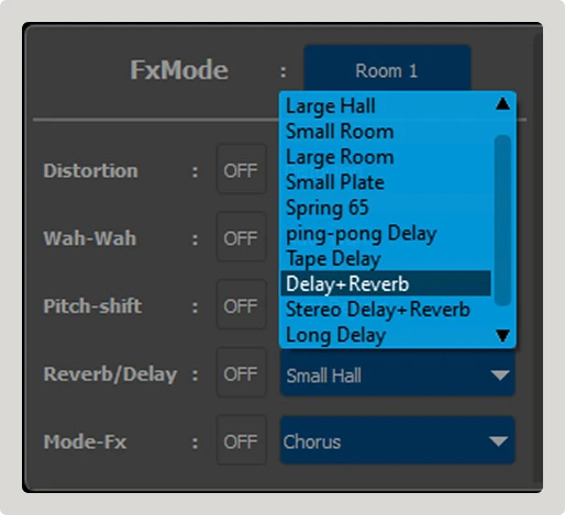Общий вид панели эффектов FxMode