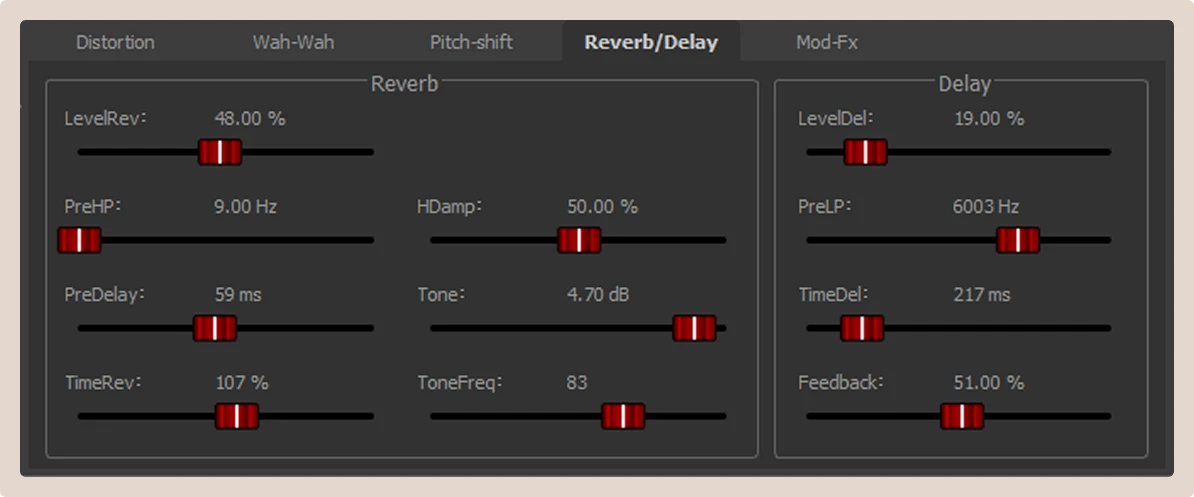 Общий вид панели эффектов FxMode