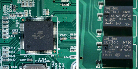 Микроконтроллер ATmega2560V и реле блока ECS-6216MS