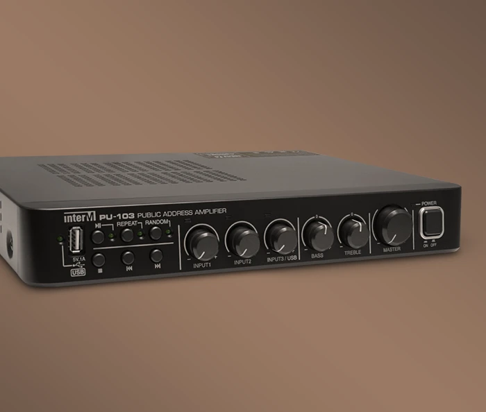 Микшер-усилители с USB проигрывателем PU-103, PU-106, PU-112